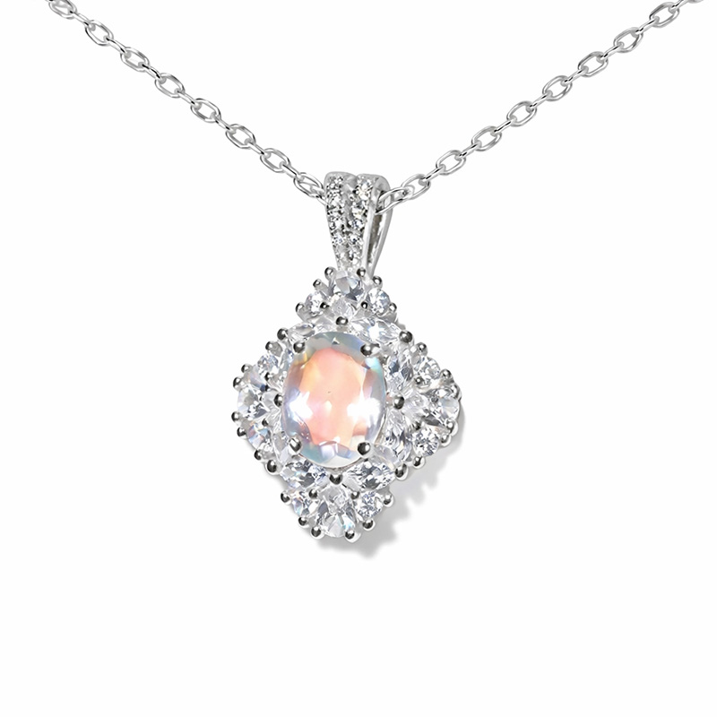 〔J360-1〕マダガスカル産 レインボームーンストーン ペンダント Rainbow moonstone