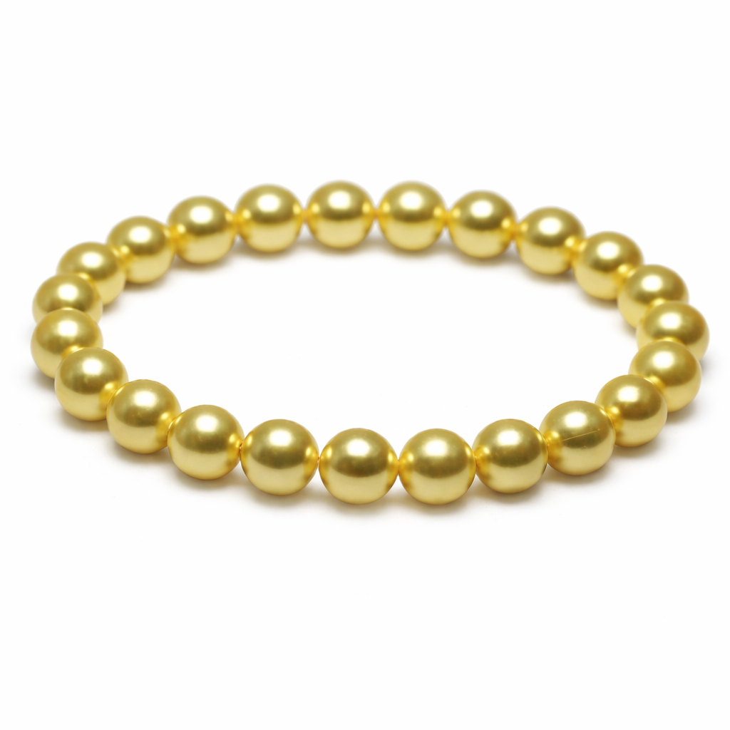 〔BE1-91-10m〕10mm天然石 ゴールドシェルパール ブレスレット【FOREST 天然石 パワーストーン】