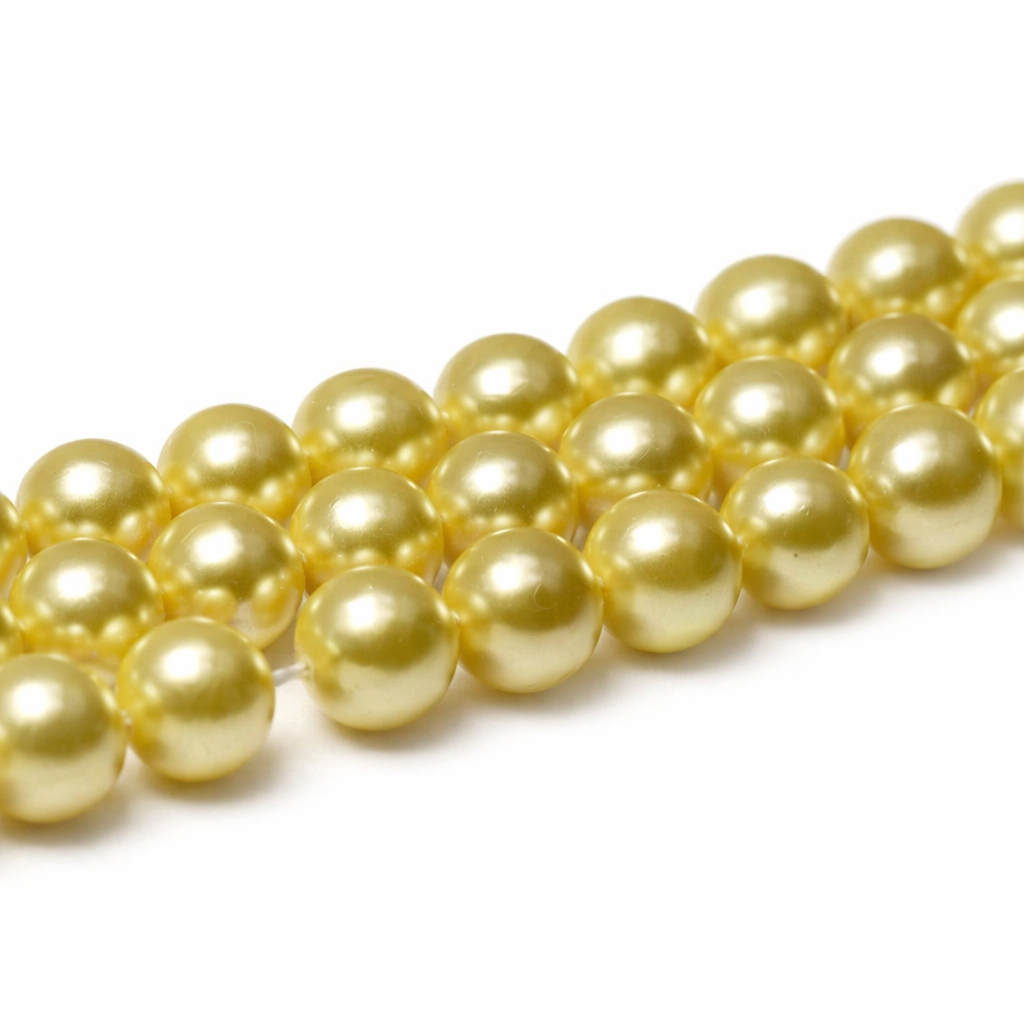 〔VE1-91-8m〕8mm天然石 半連 ゴールドシェルパール【FOREST 天然石 パワーストーン】