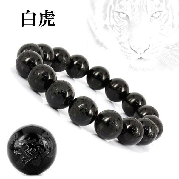 四神獣 オニキス【白虎】ブレスレット12mm〔BI5-104-12T1p〕