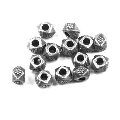 メタルパーツ/ビーズパーツ/アクセサリーパーツ 20個 ロジウム 約3.4mm×3.4mm 〔G2-95-2〕