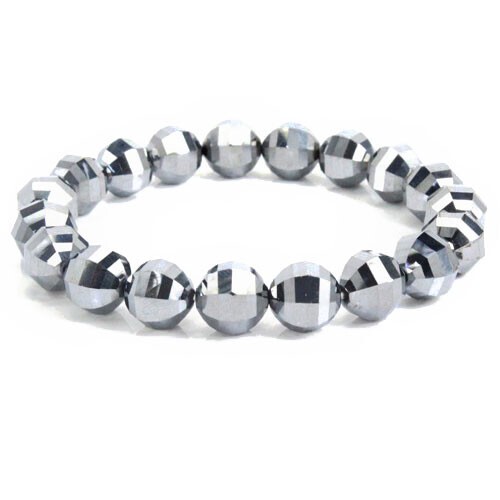 〔BC1-193-6m〕高純度テラヘルツ鉱石 高品質テラヘルツ アースカット ブレスレット Terahertz