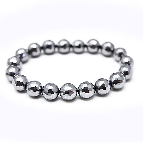 〔BC1-194-8m〕約8mm 高純度テラヘルツ鉱石 高品質テラヘルツ ミラーボールカット ブレスレット Terahertz