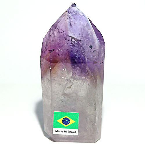 〔D136-12〕ファントムアメジスト ロマネサイト入り ポイント 置物 amethyst  紫水晶【メール便不可】