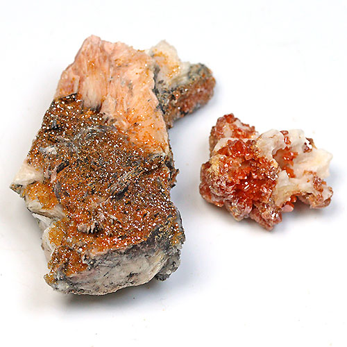 〔D361-12〕バナジナイト(褐鉛鉱) モロッコ産 Vanadinite 2個 鉱物原石【メール便不可】