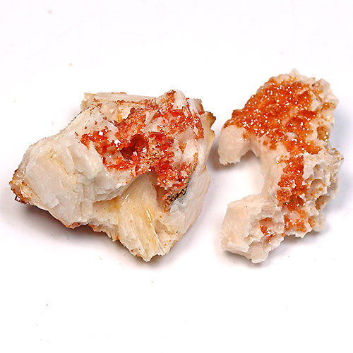 〔D361-9〕バナジナイト(褐鉛鉱) モロッコ産 Vanadinite 2個 鉱物原石【メール便不可】