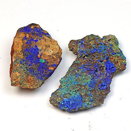〔D362-11〕アズライト(藍銅鉱) モロッコ産 Azurite 2個 鉱物原石【メール便不可】