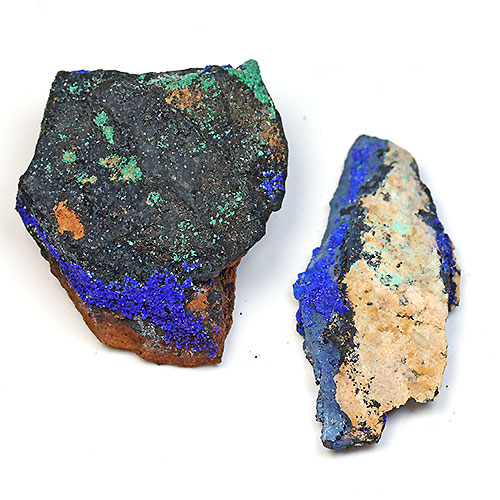 〔D362-12〕アズライト(藍銅鉱) モロッコ産 Azurite 2個 鉱物原石【メール便不可】