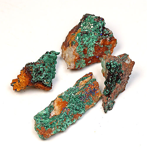 〔D363-1〕マラカイト(孔雀石) モロッコ産 Malachite 4個 鉱物原石【メール便不可】