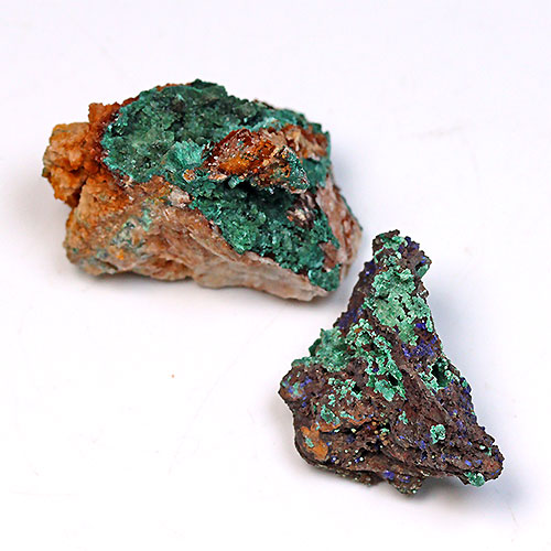 〔D363-10〕マラカイト(孔雀石) モロッコ産 Malachite 2個 鉱物原石【メール便不可】