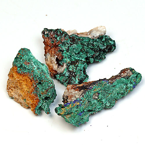 〔D363-2〕マラカイト(孔雀石) モロッコ産 Malachite 3個 鉱物原石【メール便不可】