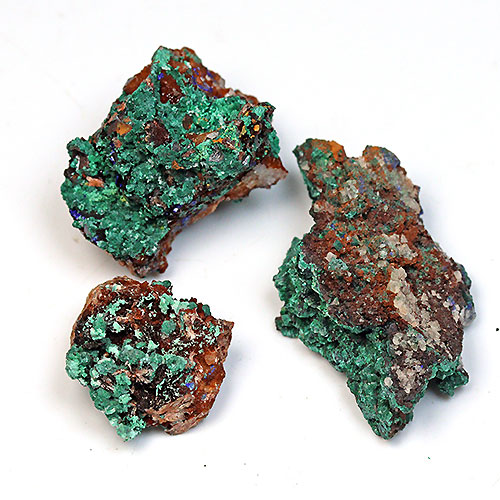 〔D363-3〕マラカイト(孔雀石) モロッコ産 Malachite 3個 鉱物原石【メール便不可】