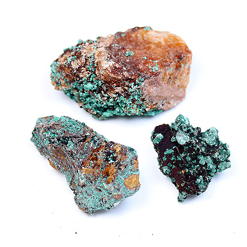 〔D363-5〕マラカイト(孔雀石) モロッコ産 Malachite 3個 鉱物原石【メール便不可】