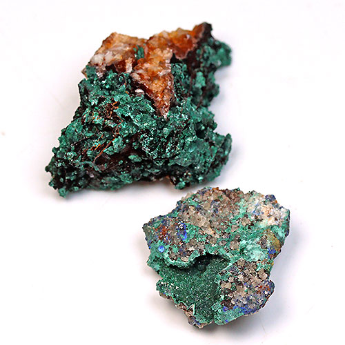 〔D363-6〕マラカイト(孔雀石) モロッコ産 Malachite 2個 鉱物原石【メール便不可】