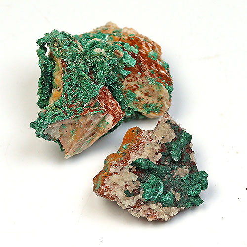 〔D363-7〕マラカイト(孔雀石) モロッコ産 Malachite 2個 鉱物原石【メール便不可】