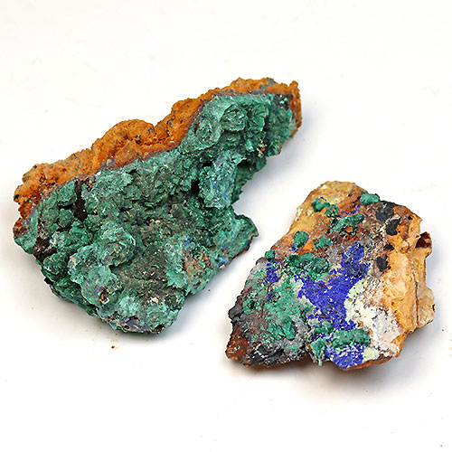 〔D363-8〕マラカイト(孔雀石) モロッコ産 Malachite 2個 鉱物原石【メール便不可】