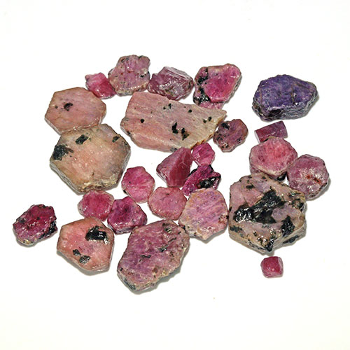 〔D434-2〕お買い得 約60g マダガスカル産 ルビー スライス Ruby 紅玉 原石 結晶