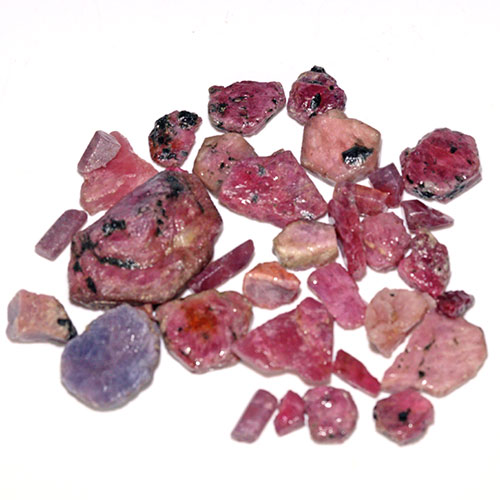 〔D434-3〕お買い得 約60g マダガスカル産 ルビー スライス Ruby 紅玉 原石 結晶