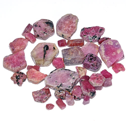 〔D434-4〕お買い得 約60g マダガスカル産 ルビー スライス Ruby 紅玉 原石 結晶