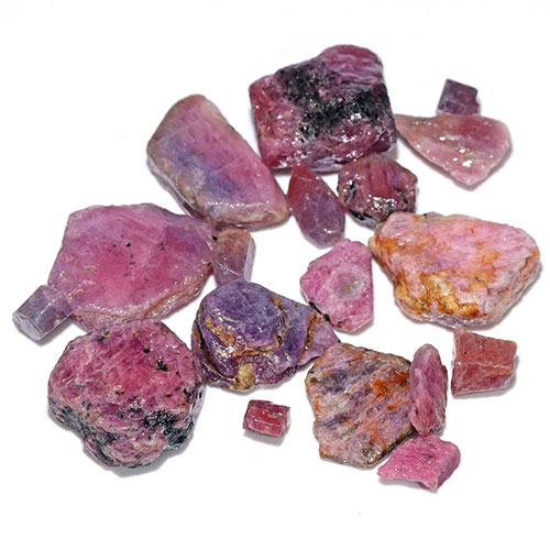 〔D434-6〕お買い得 約60g マダガスカル産 ルビー スライス Ruby 紅玉 原石 結晶