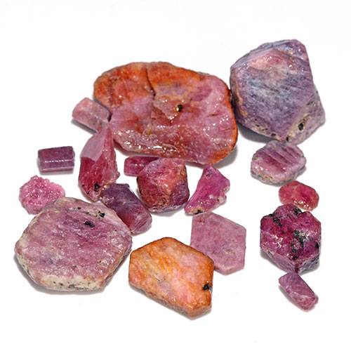 〔D434-9〕お買い得 約60g マダガスカル産 ルビー スライス Ruby 紅玉 原石 結晶