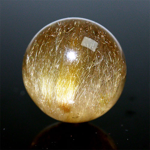 〔D444〕ルチルクォーツ スフィア 丸玉 Rutilated Quartz 金針水晶 置物 風水