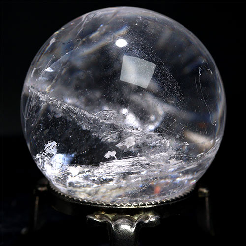 〔D447-13〕約54mm ブラジル ミナスジェライス州 天然水晶 天然クォーツ スフィア 水晶  丸玉 1個【メール便不可】