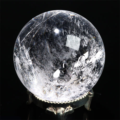 〔D447-22〕約48mm ブラジル ミナスジェライス州 天然水晶 天然クォーツ スフィア 水晶  丸玉 1個【メール便不可】