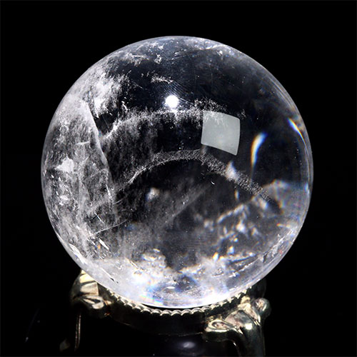 〔D447-23〕約48mm ブラジル ミナスジェライス州 天然水晶 天然クォーツ スフィア 水晶  丸玉 1個【メール便不可】