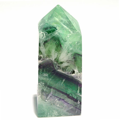 〔D449-1〕エンジェルフェザーフローライト ポイン オベリスク 置物 Angel Feather Fluorite