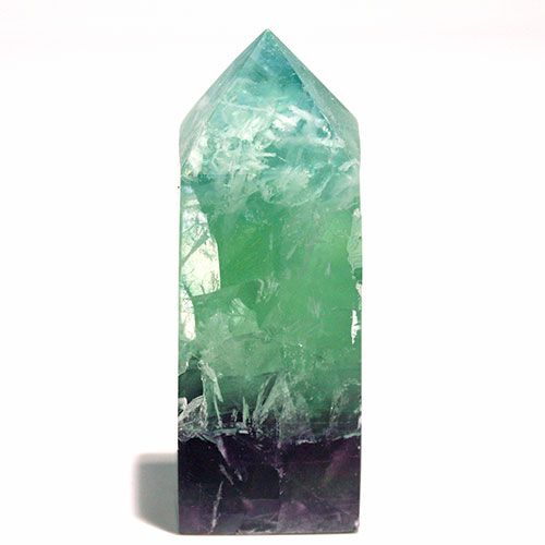 〔D449-11〕エンジェルフェザーフローライト ポイン オベリスク 置物 Angel Feather Fluorite