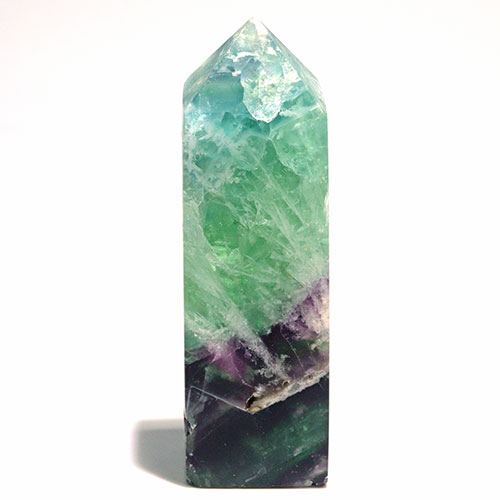 〔D449-13〕エンジェルフェザーフローライト ポイン オベリスク 置物 Angel Feather Fluorite