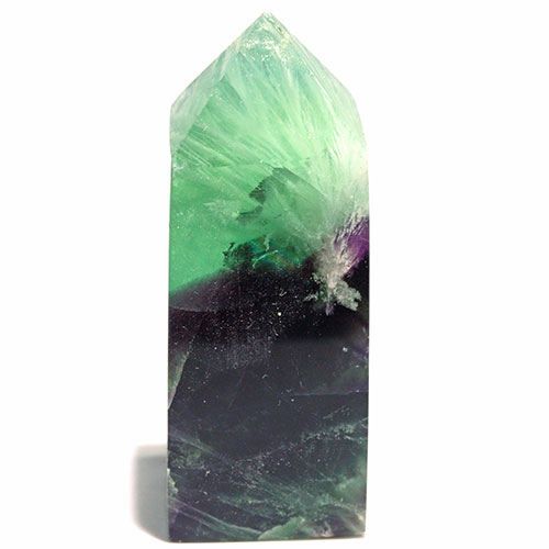 〔D449-14〕エンジェルフェザーフローライト ポイン オベリスク 置物 Angel Feather Fluorite