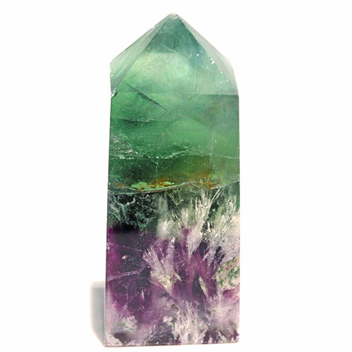 〔D449-18〕エンジェルフェザーフローライト ポイン オベリスク 置物 Angel Feather Fluorite