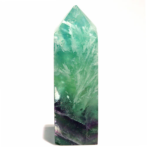 〔D449-9〕エンジェルフェザーフローライト ポイン オベリスク 置物 Angel Feather Fluorite