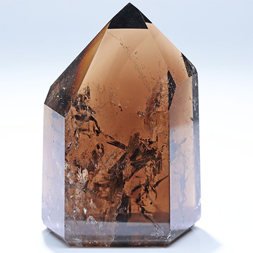 〔D451-2〕高品質 ブラジル ミナスジェライス コリント スモーキークォーツ ポイント smoky quartz 六角柱 置物【メール便不可】