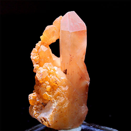〔D452-13〕コリント産 タンジェリンクォーツ クラスター マンダリンクォーツ Tanjerine Quartz 蜜柑水晶【メール便不可】