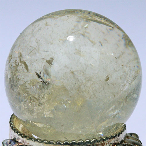 〔D453-13〕約36mm シトリン 虹入り スフィア Citrine 丸玉  黄水晶 置物 風水