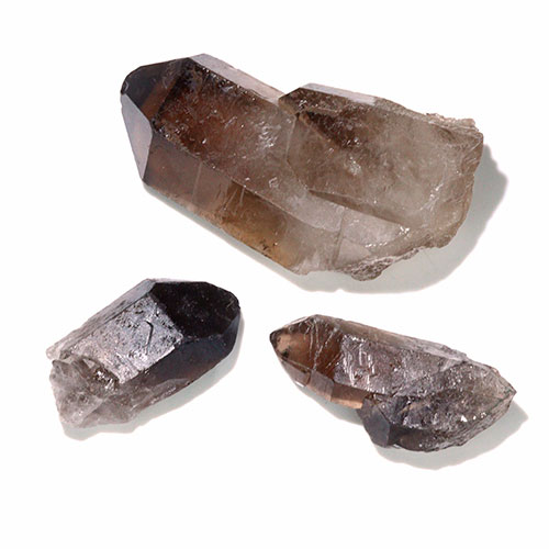 〔D454〕3点 ブラジルミナスジェライス州産 スモーキークォーツ 原石 結晶 【FOREST 天然石 パワーストーン】