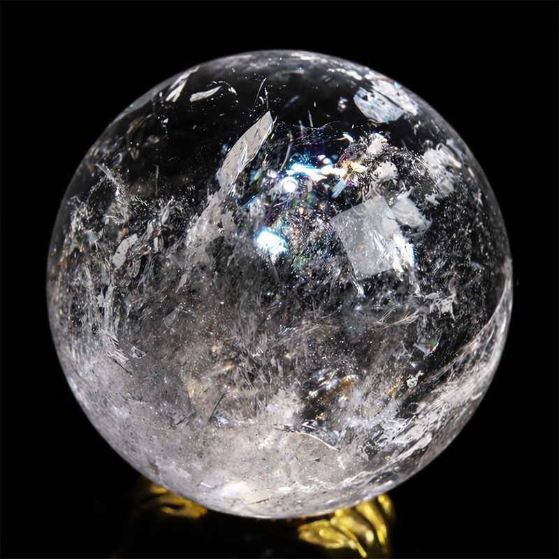 〔D475-12〕約51mm ブラジル ミナスジェライス州 天然水晶 天然クォーツ スフィア 水晶  丸玉 1個【メール便不可】