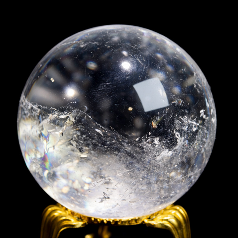 〔D475-3〕約53mm ブラジル ミナスジェライス州 天然水晶 天然クォーツ スフィア 水晶  丸玉 1個【メール便不可】