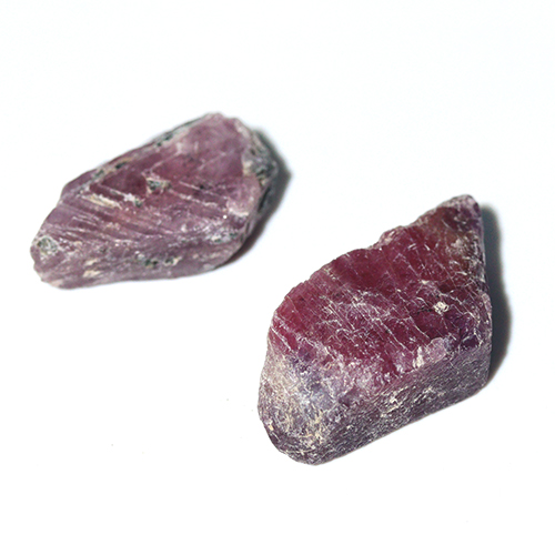 〔D485-37〕マダガスカル産 ルビー スライス Ruby 紅玉 原石 結晶