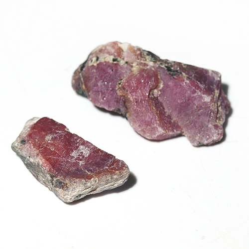 〔D485-39〕マダガスカル産 ルビー スライス Ruby 紅玉 原石 結晶