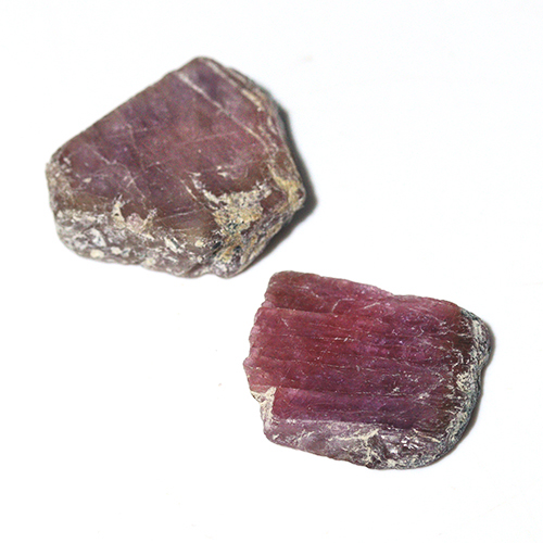 〔D485-40〕マダガスカル産 ルビー スライス Ruby 紅玉 原石 結晶