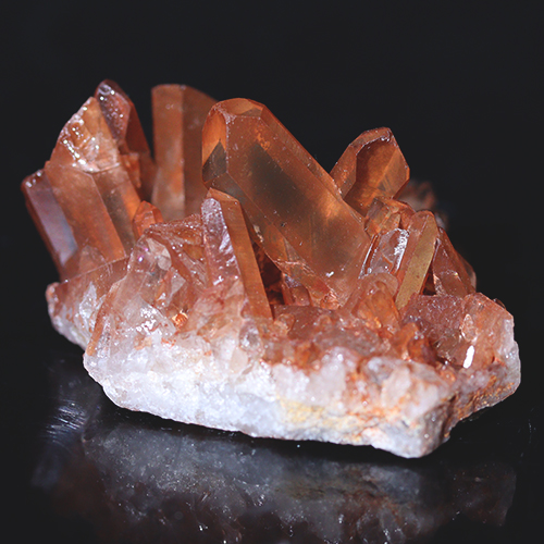 〔D497-12〕コリント産 タンジェリンクォーツ クラスター マンダリンクォーツ Tanjerine Quartz 蜜柑水晶【メール便不可】