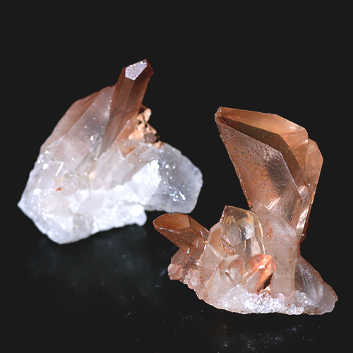 〔D497-19〕2個入り コリント産 タンジェリンクォーツ クラスター マンダリンクォーツ Tanjerine Quartz 蜜柑水晶【メール便不可】