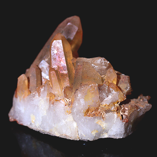 〔D497-6〕コリント産 タンジェリンクォーツ クラスター マンダリンクォーツ Tanjerine Quartz 蜜柑水晶【メール便不可】