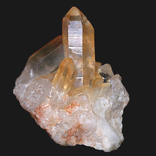 〔D497-8〕コリント産 タンジェリンクォーツ クラスター マンダリンクォーツ Tanjerine Quartz 蜜柑水晶【メール便不可】