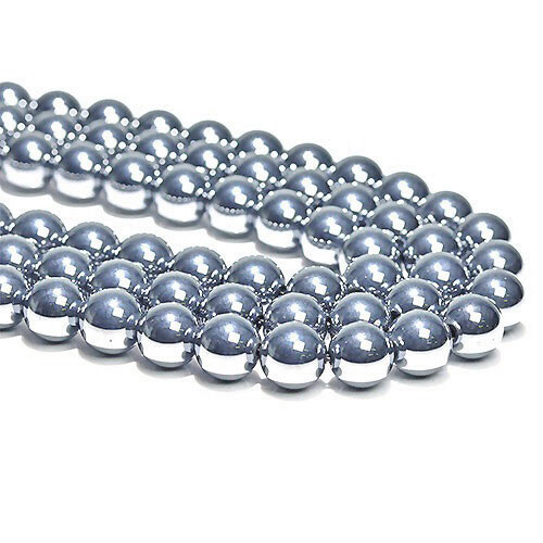 〔E1-104-8m〕高純度テラヘルツ鉱石 高品質テラヘルツ 丸ビーズ 連売り 連材 Terahertz