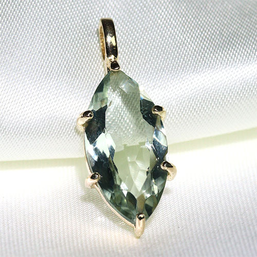 〔J375-21〕宝石質 グリーンアメジスト プライオライト ペンダント Greened Amethyst